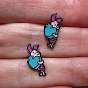 Piglet Earrings Love Heart~Hypoallergenic
